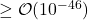 \geq {\cal O}(10^{-46})