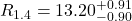 R_{1.4}={13.20}^{+0.91}_{-0.90}