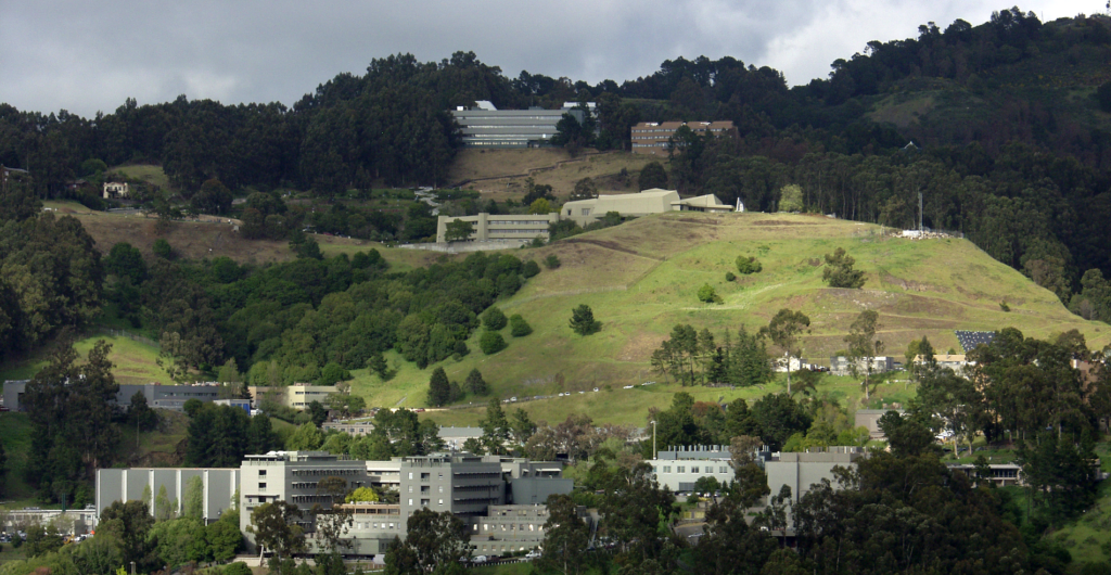 Aerial view of upper Berkeley campus, including LBNL