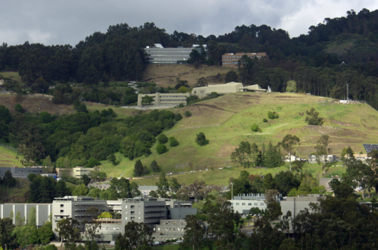 Aerial view of upper Berkeley campus, including LBNL